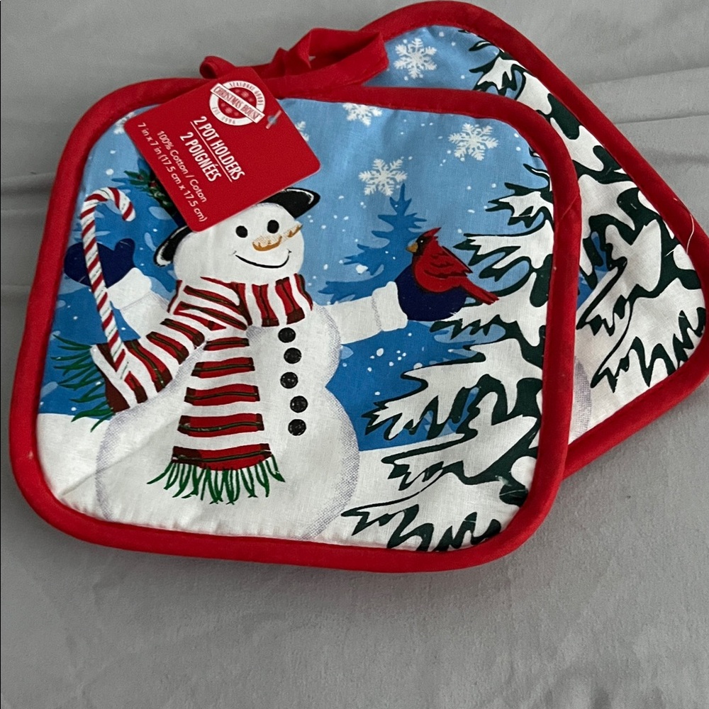 Festive Snowman Pot Holders